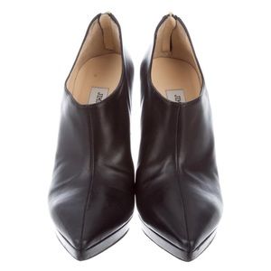 Jimmy Choo Black Leather Pointed Ankle Booties